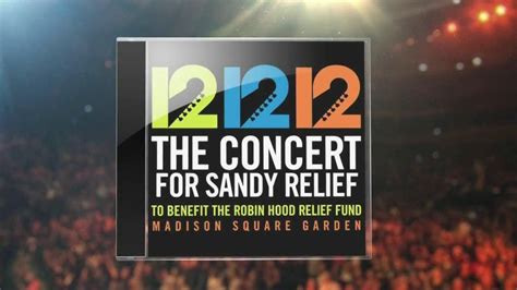 12 12 12 The Concert for Sandy Relief CD TV commercial