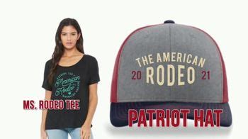 2021 American Rodeo TV commercial - Merchandise: Ms. Rodeo Tee and Patriot Hat