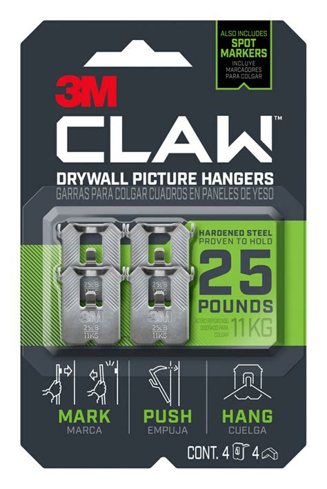 3M Claw Drywall Picture Hanger 25 Pounds logo