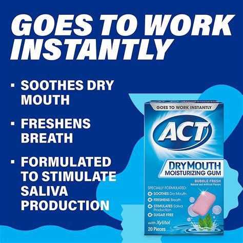 ACT Fluoride Dry Mouth Moisturizing Gum