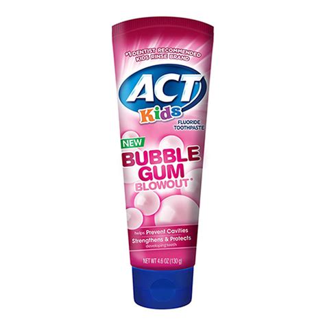 ACT Fluoride Kids Fluoride Toothpaste Bubble Gum Blowout commercials