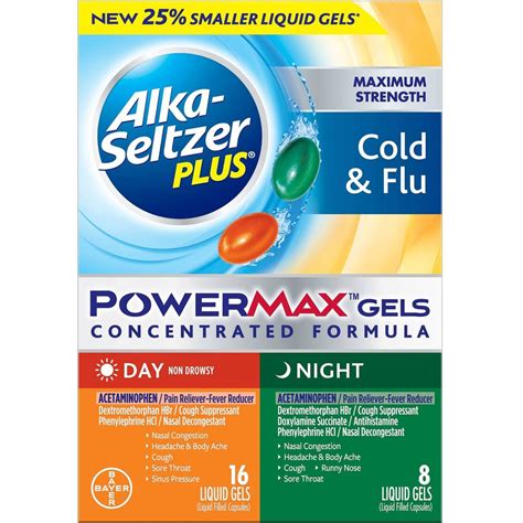 Alka-Seltzer Plus Maximum Strength Day & Night Cold & Flu Powermax Gels logo