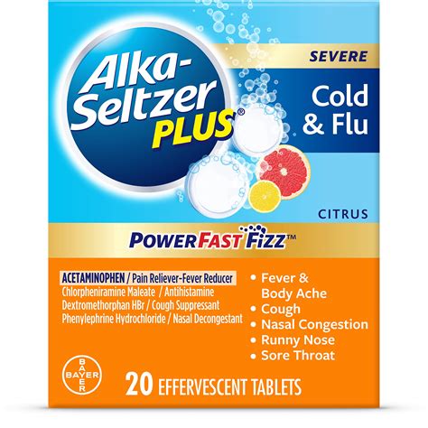 Alka-Seltzer Plus Severe Cold & Flu Powerfast Fizz Citrus