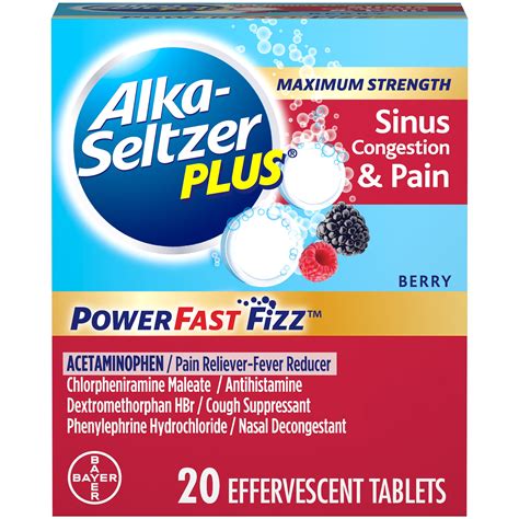 Alka-Seltzer Plus Sinus Congestion & Pain Powerfast Fizz Berry