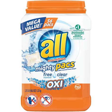 All Laundry Detergent Free Clear Mighty Pacs