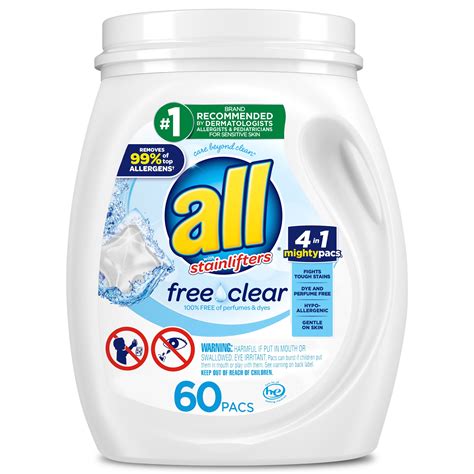 All Laundry Detergent Mighty Pacs Free & Clear