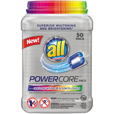 All Laundry Detergent PowerCore Pacs Whites & Protects Colors logo