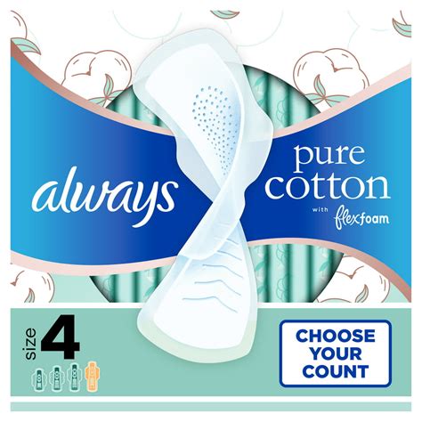 Always Pure Cotton With FlexFoam Pads