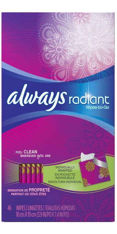 Always Radiant Wipes-To-Go commercials