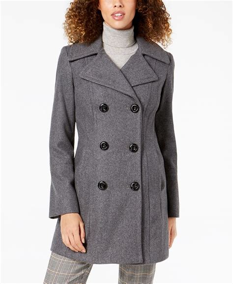 Anne Klein Double-Breasted Peacoat
