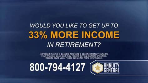 Annuity General TV commercial - 33% More Retirement Income: Free Book