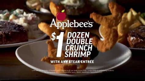 Applebees $1 Dozen Double Crunch Shrimp TV commercial - Any Steak Entree