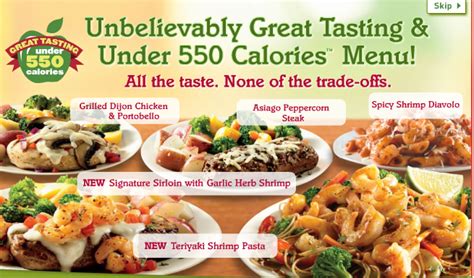 Applebee's Under 550 Calorie Entrees