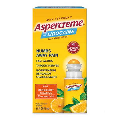 Aspercreme Max Strength With Lidocaine and Bergamot Orange Essential Oil