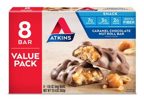 Atkins Caramel Chocolate Nut Roll logo