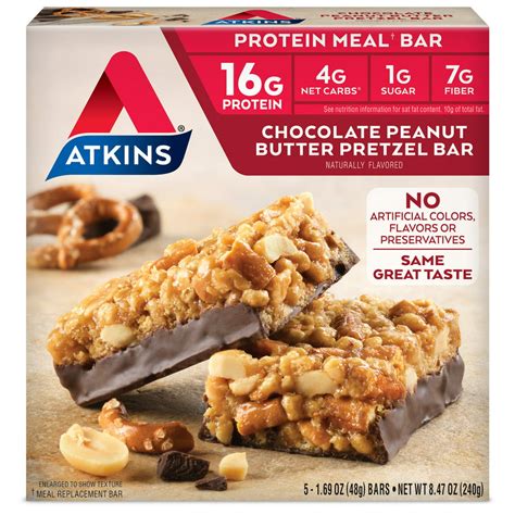 Atkins Chocolate Peanut Butter Pretzel Bar logo