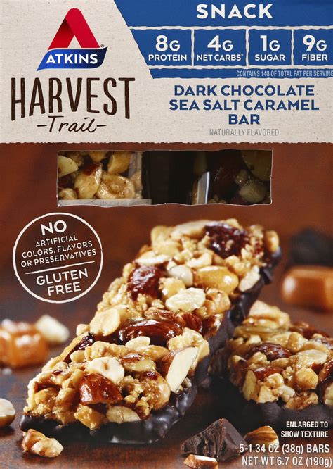 Atkins Harvest Trail Dark Chocolate Sea Salt Caramel Bars commercials