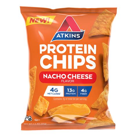 Atkins Nacho Cheese Protein Chips logo
