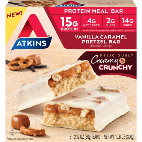 Atkins Vanilla Caramel Pretzel Bar logo