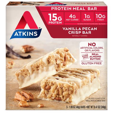 Atkins Vanilla Pecan Crisp Bar logo