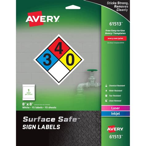 Avery Surface Safe Sign Labels