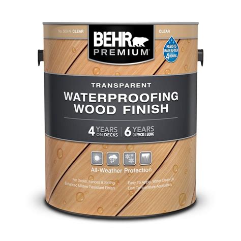 BEHR Paint Premium Transparent Waterproofing Wood Finish
