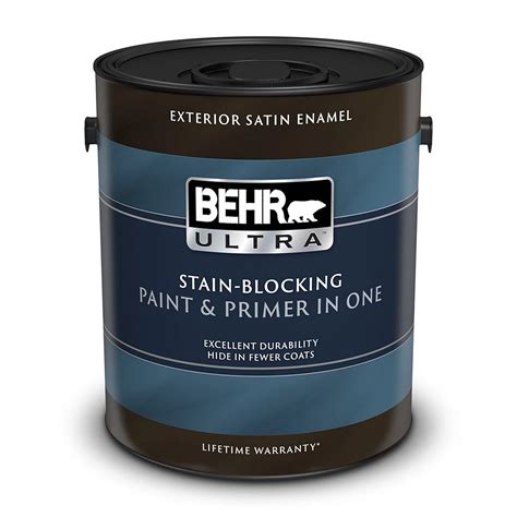 BEHR Paint Ultra Stain-Blocking Paint & Primer in One: Exterior Satin Enamel