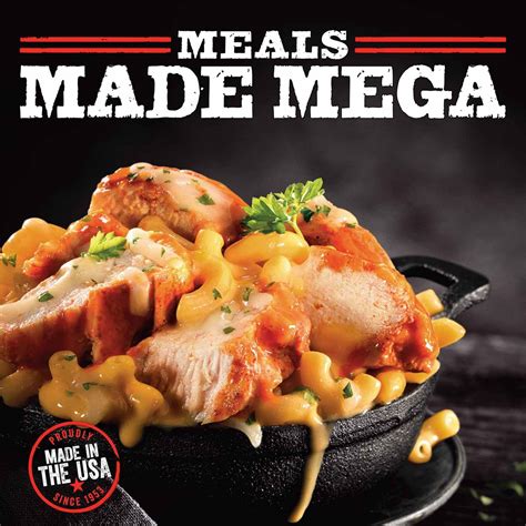 Banquet Mega Deep Dish Buffalo Style Chicken Mac 'N Cheese logo