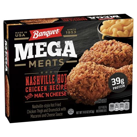 Banquet Mega Meats Nashville Hot Fried Chicken with Mac 'N Cheese logo