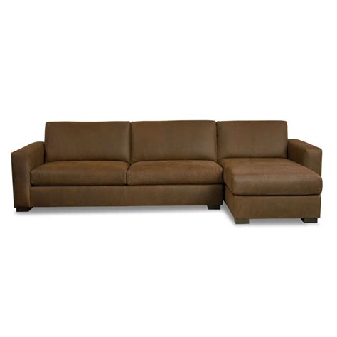 Bassett Benchmade Weldon Leather Right Chaise Sectional