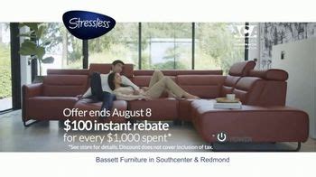 Bassett TV Spot, 'Stressless Seating: $100 Instant Rebate' created for Bassett