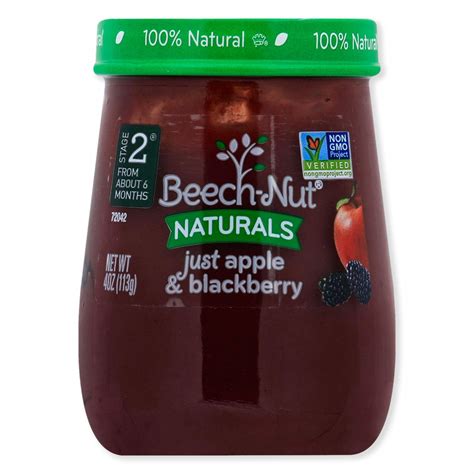 Beech-Nut Naturals Just Apple & Blackberry Stage 2 Puree logo