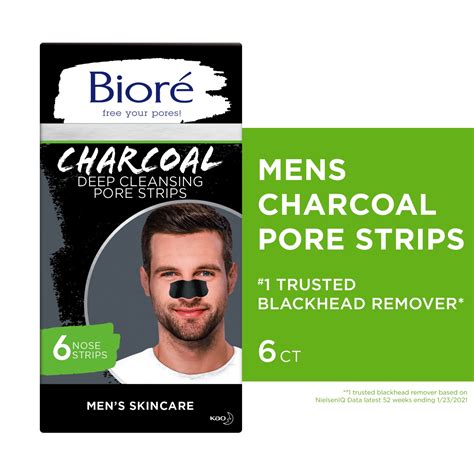 Bioré Charcoal Deep Cleansing Pore Strips for Men's Skincare