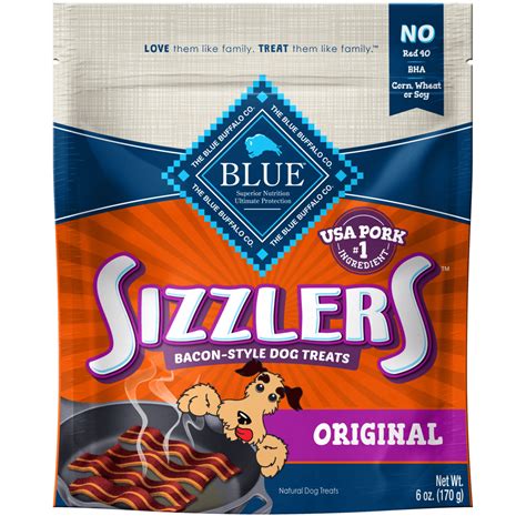 Blue Buffalo BLUE Sizzlers Bacon-Style Dog Treats logo