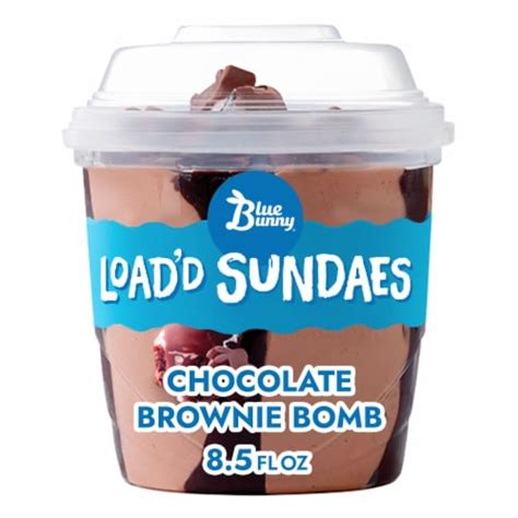 Blue Bunny Ice Cream Load'd Sundaes Chocolate Brownie Bomb