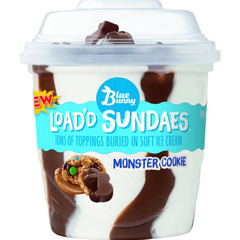Blue Bunny Ice Cream Load'd Sundaes Monster Cookie logo