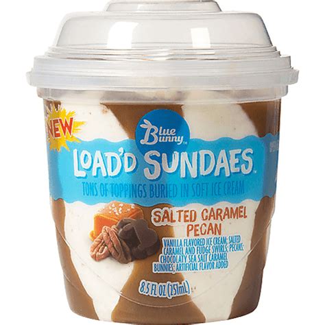 Blue Bunny Ice Cream Load'd Sundaes Salted Caramel Pecan logo