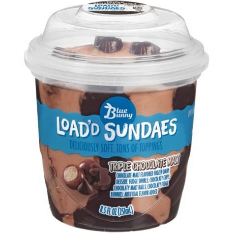 Blue Bunny Ice Cream Load'd Sundaes Triple Chocolate Malt logo