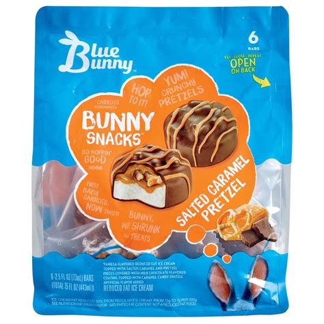 Blue Bunny Ice Cream Salted Caramel Pretzel Bunny Snacks logo