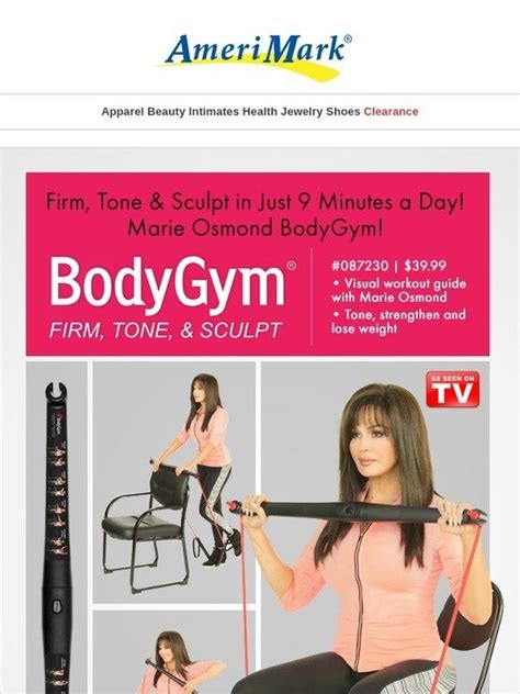 BodyGym TV commercial - Firm, Tone and Sculpt in 9 Minutes Feat. Marie Osmond