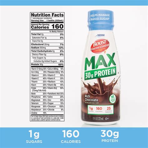 Boost Complete Nutritional Drink Glucose Contral Max 30g Protein Rich Chocolate