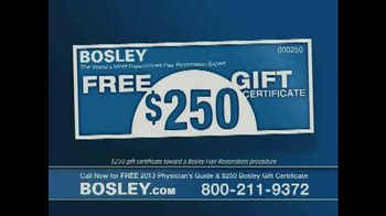 Bosley TV Spot, '250 Gift Certificate'