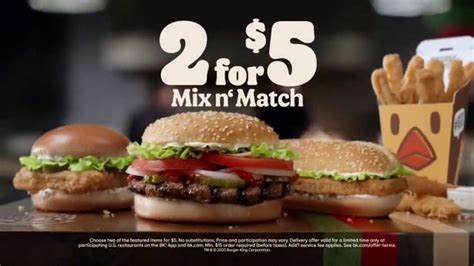 Burger King 2 for $5 Mix n’ Match TV commercial - Drive Thru: $1 Delivery, $5 Minimum Feat. Daym Drops