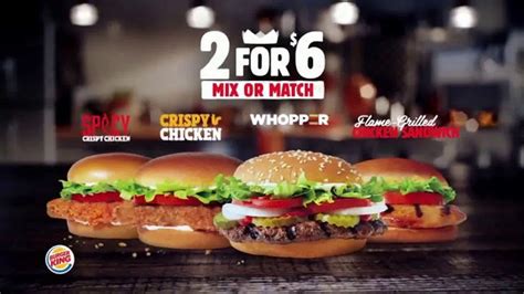 Burger King 2 for $6 Mix or Match TV commercial - Flame Grilled