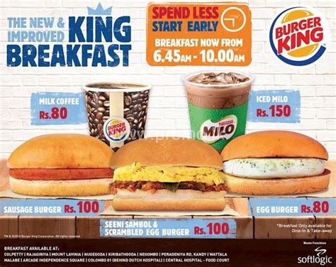 Burger King King Deals Breakfast Value Menu