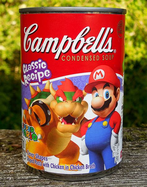 Campbell's Soup Condensed Soup Super Mario Brothers logo