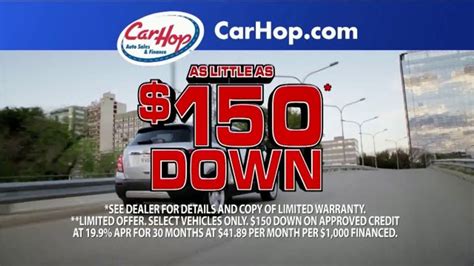 CarHop Auto Sales & Finance TV commercial - Good People and Bad Credit: $99 Down