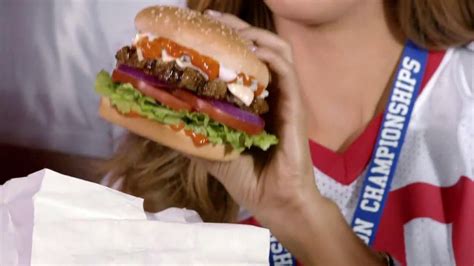 Carls Jr. Buffalo Blue Cheese Burger and Fries TV Commercial ft Katherine Webb