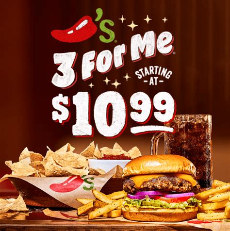 Chili's 3 for Me Burgers logo