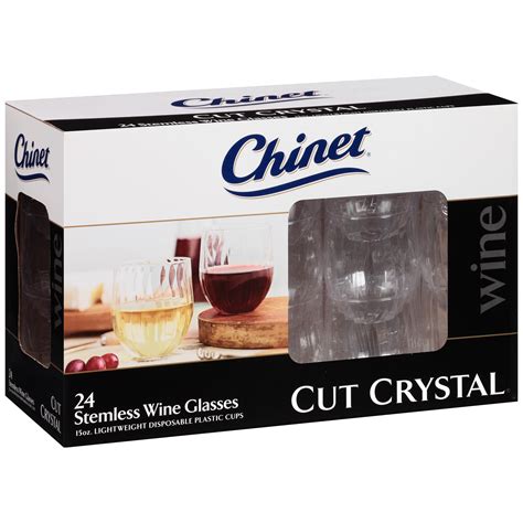 Chinet Cut Crystal Stemless Wine Glasses